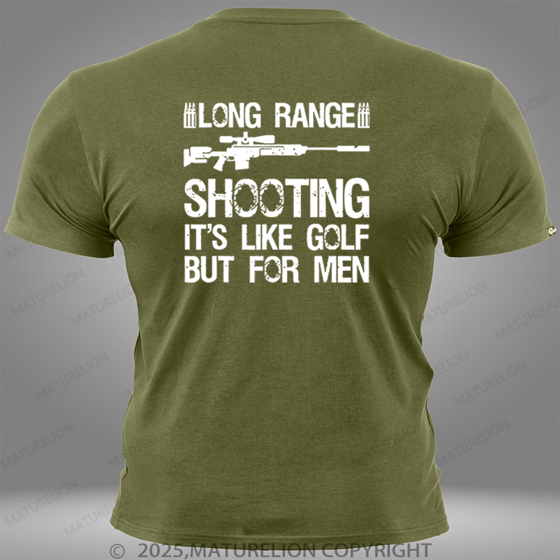 Maturelion Long Range Shooting It's Like Golf But For Men Pocket T-Shirt