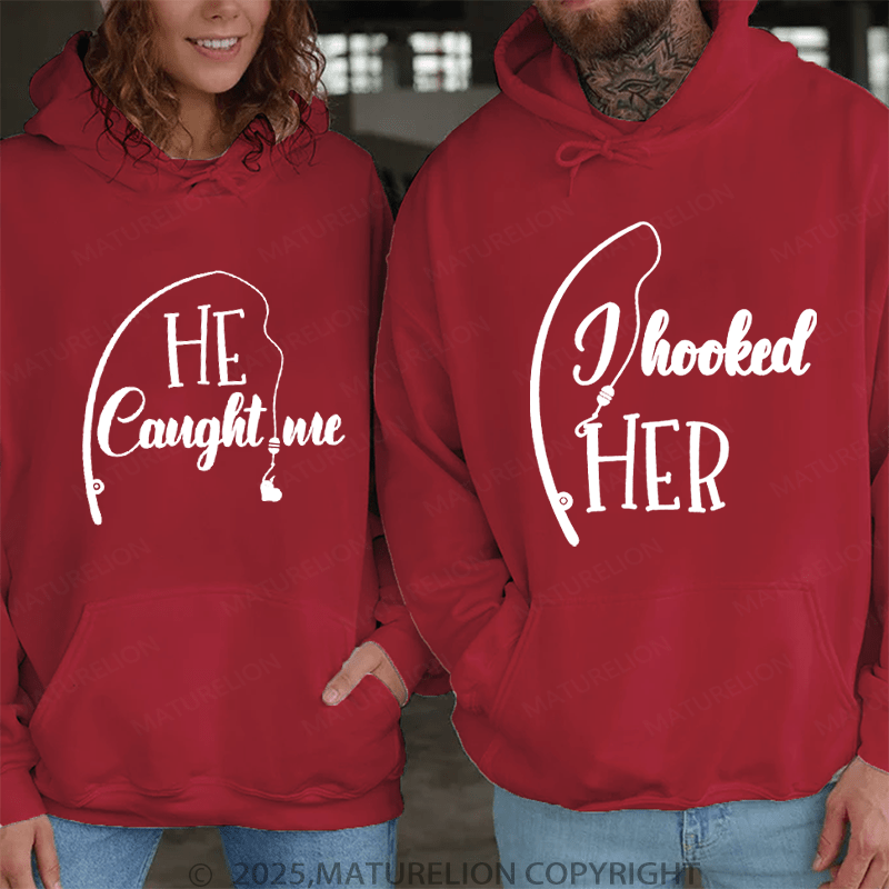 Maturelion Looked Her & He Caught Me Couple Hoodie