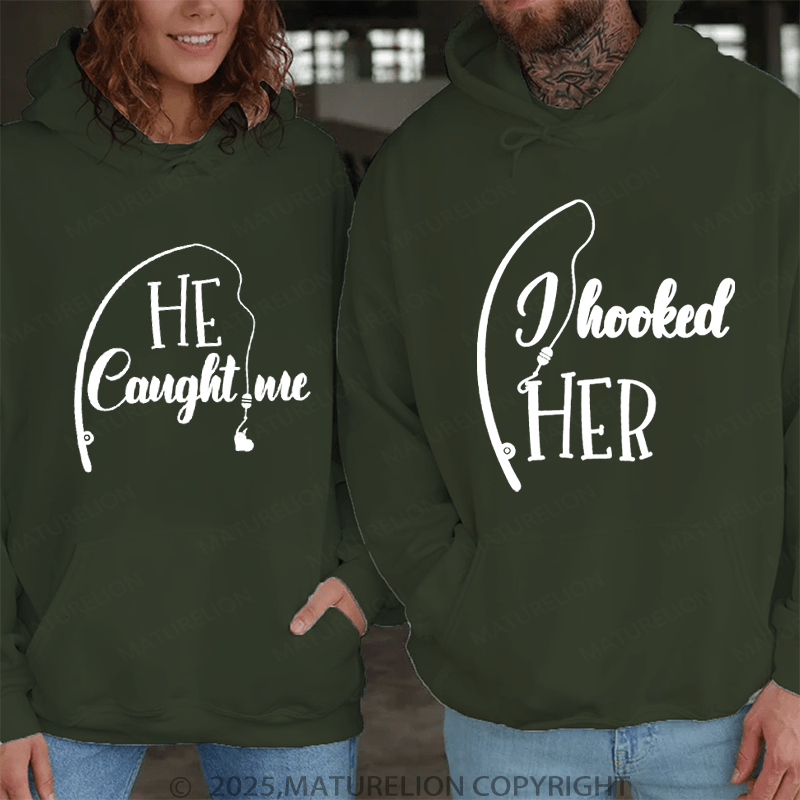 Maturelion Looked Her & He Caught Me Couple Hoodie