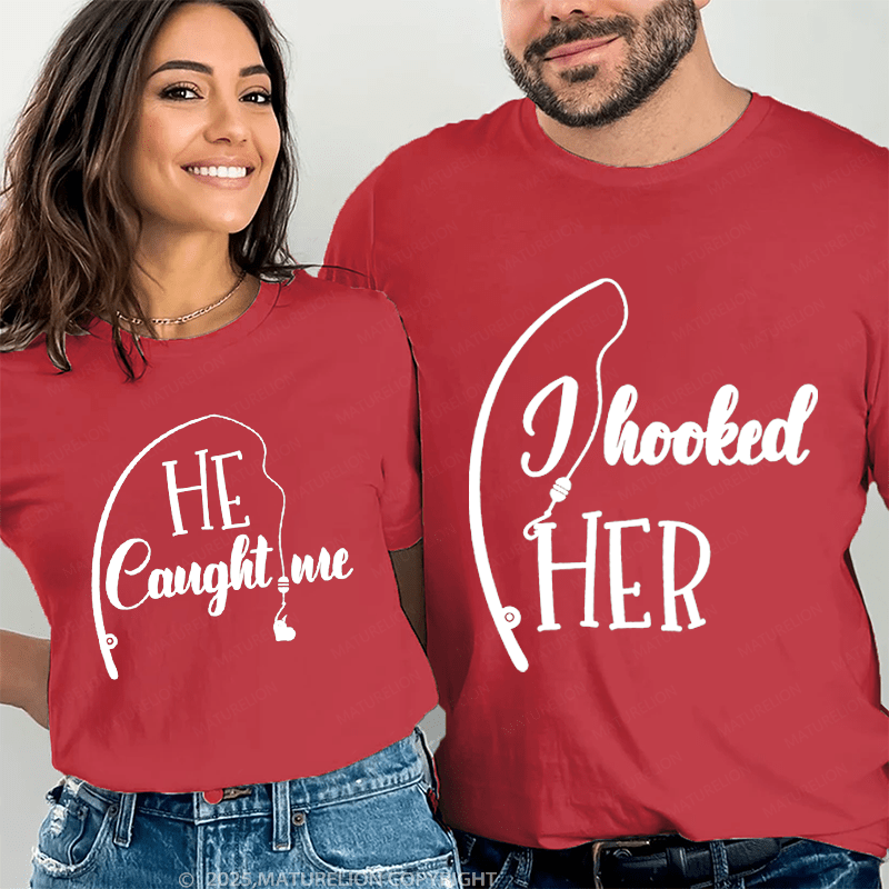 Maturelion Looked Her & He Caught Me Couple T-Shirt