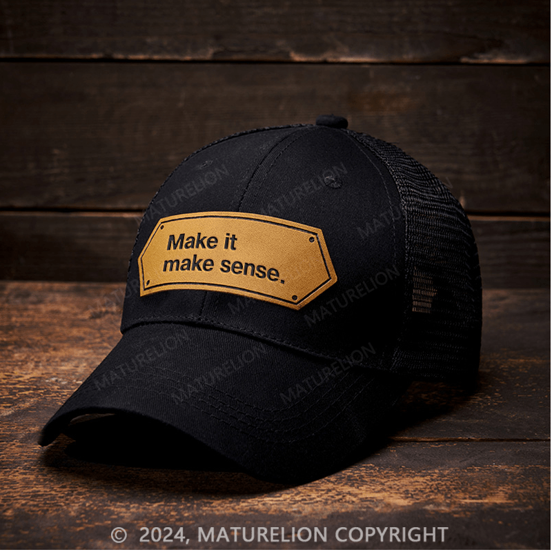 Maturelion Make It Make Sense Leather Patch Cap