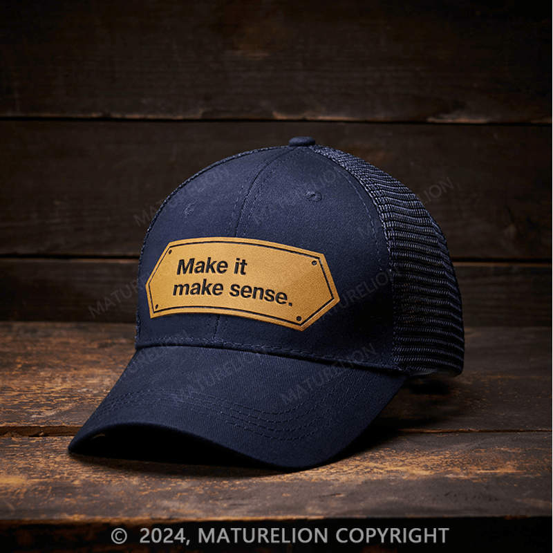 Maturelion Make It Make Sense Leather Patch Cap