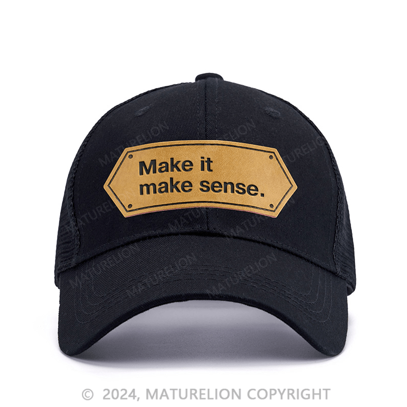 Maturelion Make It Make Sense Leather Patch Cap