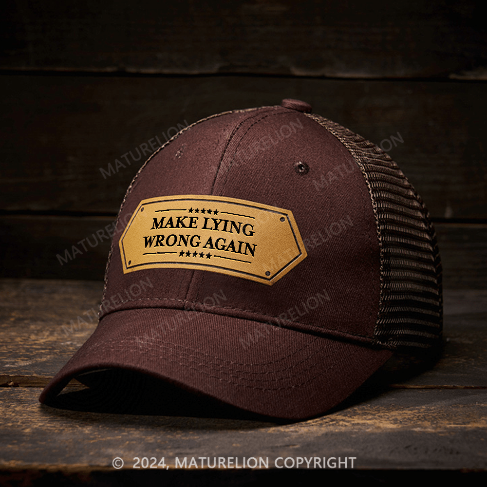 Maturelion Make Lying Wrong Again Leather Patch Cap