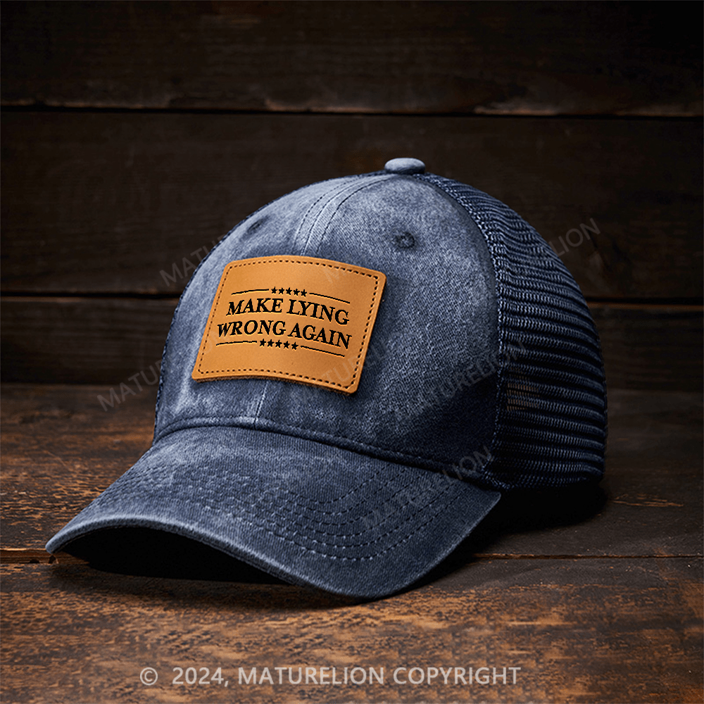 Maturelion Make Lying Wrong Again Leather Patch Cap