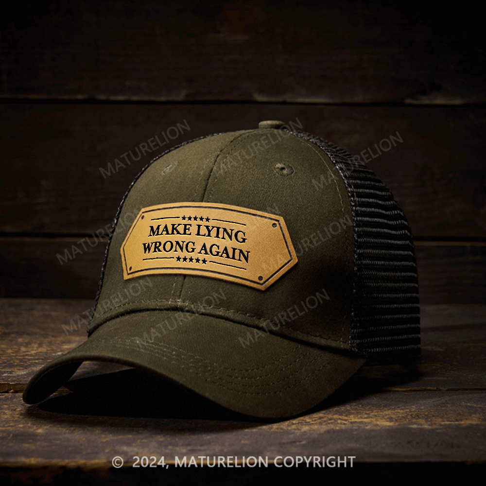 Maturelion Make Lying Wrong Again Leather Patch Cap