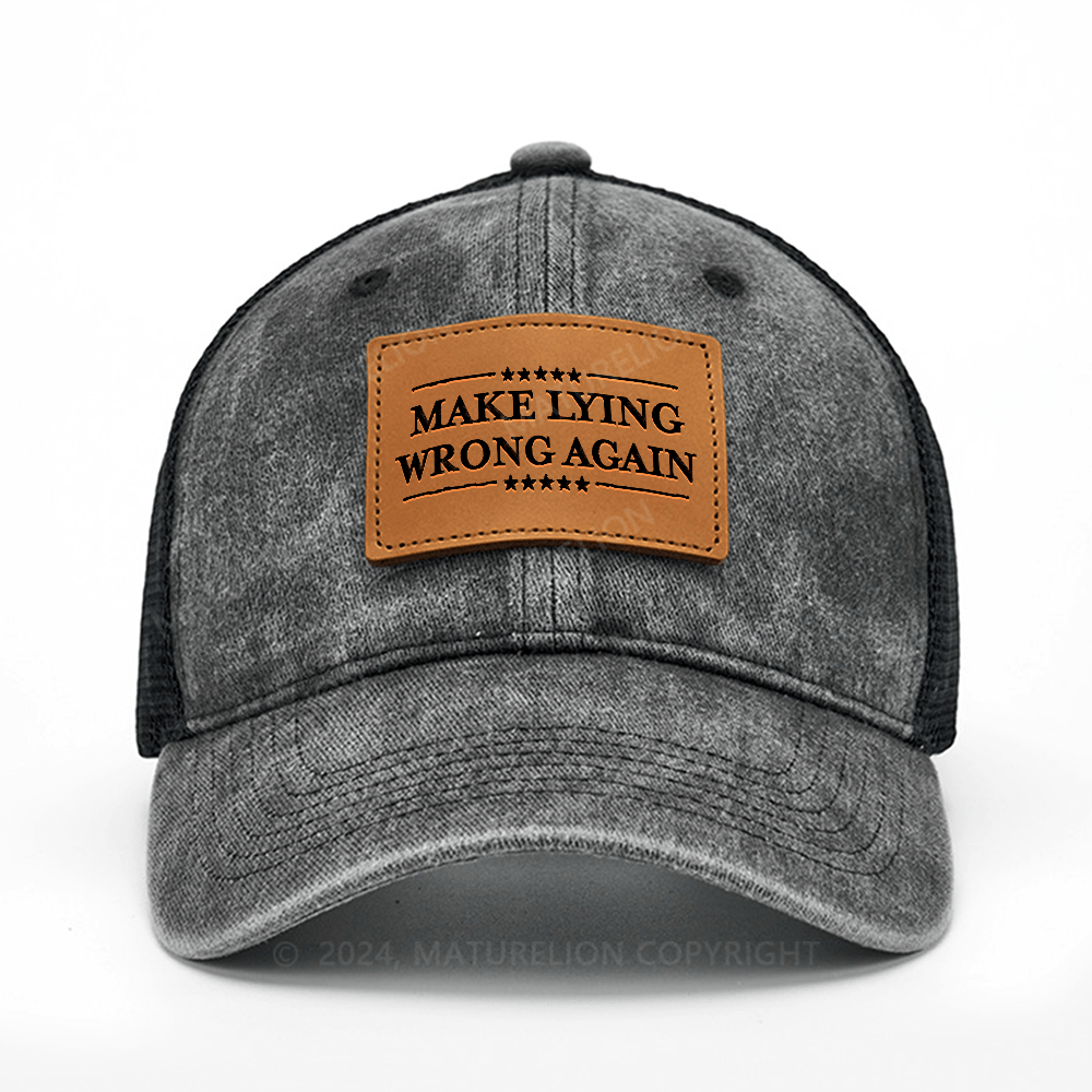 Maturelion Make Lying Wrong Again Leather Patch Cap