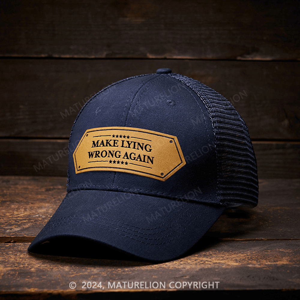 Maturelion Make Lying Wrong Again Leather Patch Cap