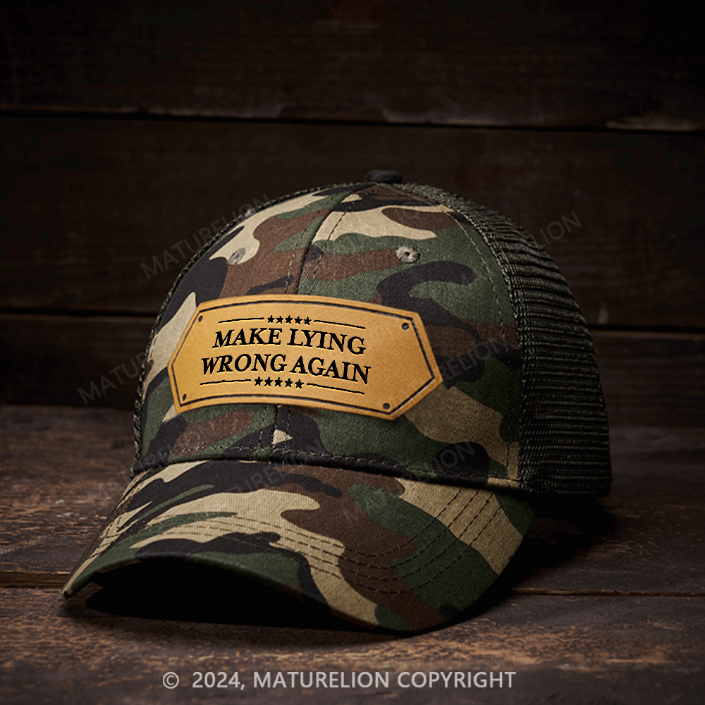 Maturelion Make Lying Wrong Again Leather Patch Cap