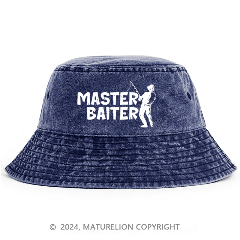 Maturelion Master Baiter Fishing Funny Bucket Hat