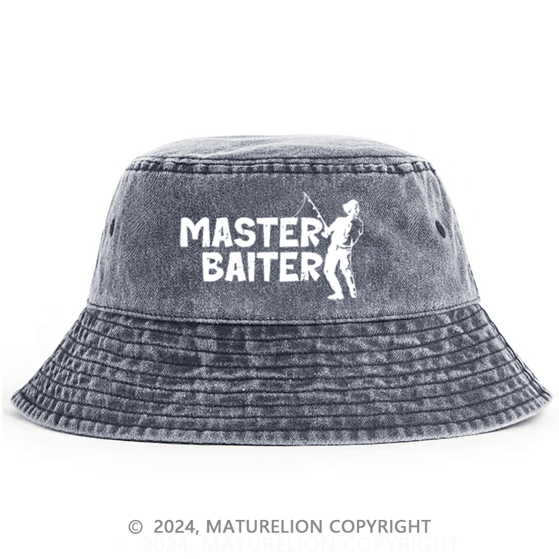 Maturelion Master Baiter Fishing Funny Bucket Hat