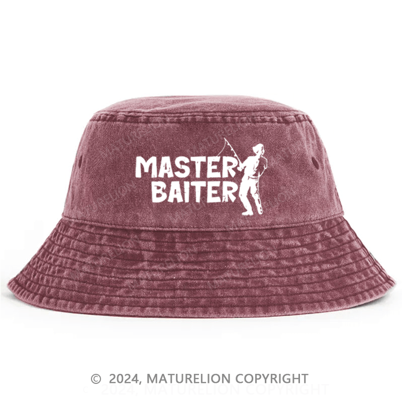 Maturelion Master Baiter Fishing Funny Bucket Hat