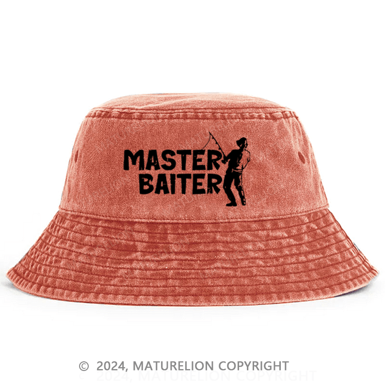 Maturelion Master Baiter Fishing Funny Bucket Hat