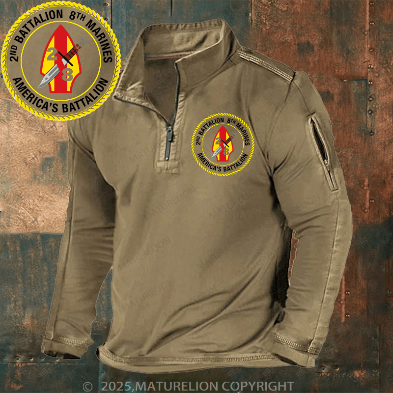 Maturelion Men's Henley Shirt 2nd Battalion 8th Marines Henley Shirt