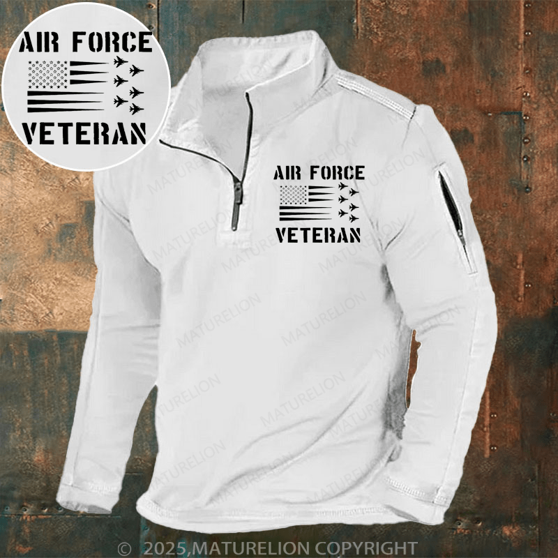 Maturelion Men's Henley Shirt Air Force Veteran Henley Shirt