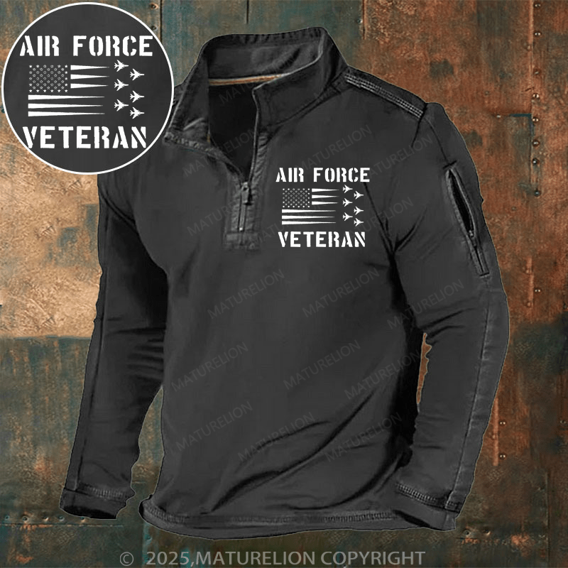 Maturelion Men's Henley Shirt Air Force Veteran Henley Shirt