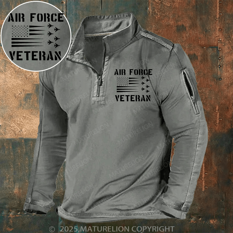 Maturelion Men's Henley Shirt Air Force Veteran Henley Shirt