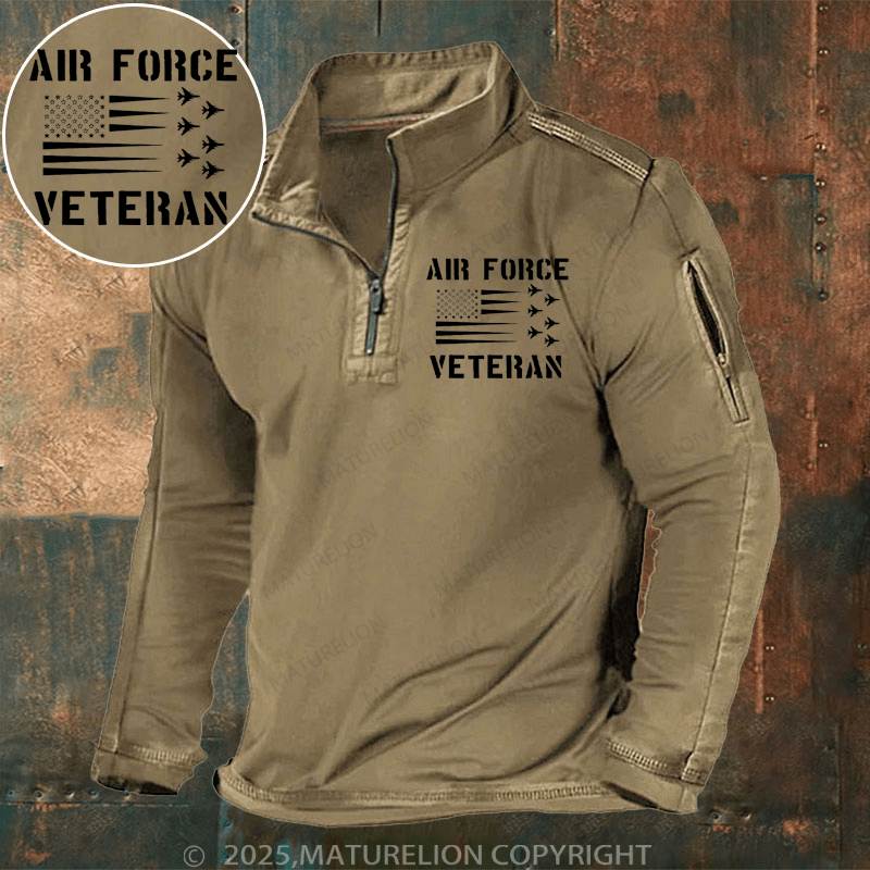 Maturelion Men's Henley Shirt Air Force Veteran Henley Shirt