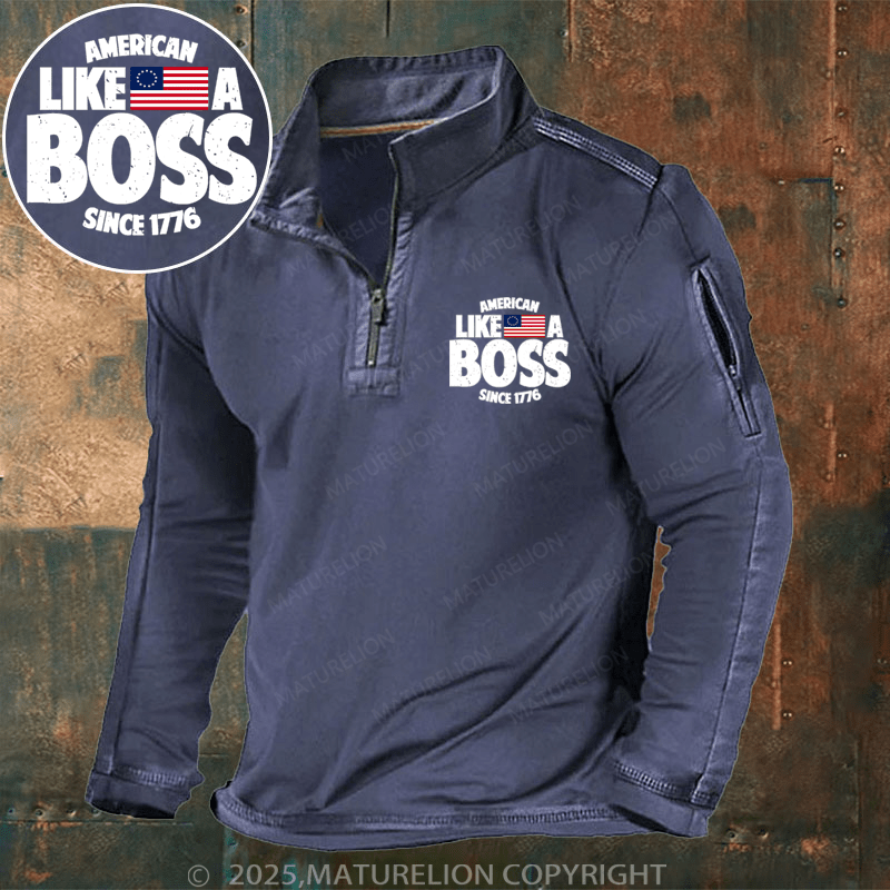 Maturelion Men's Henley Shirt American Like A Boss Since 1776 Men's Henley Shirt