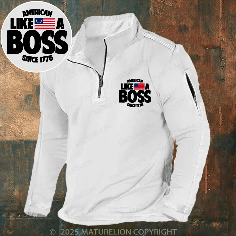 Maturelion Men's Henley Shirt American Like A Boss Since 1776 Men's Henley Shirt