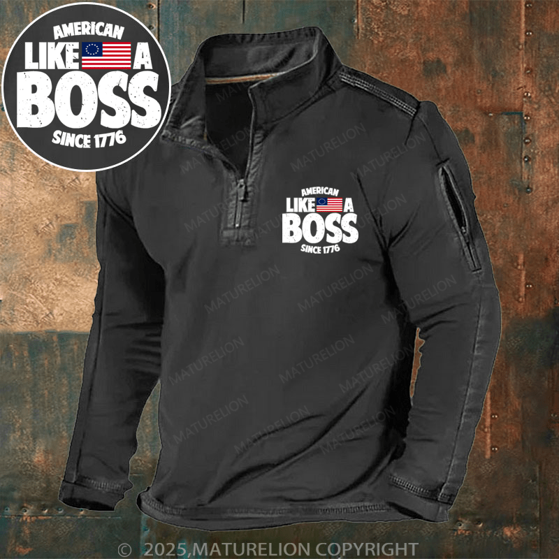 Maturelion Men's Henley Shirt American Like A Boss Since 1776 Men's Henley Shirt