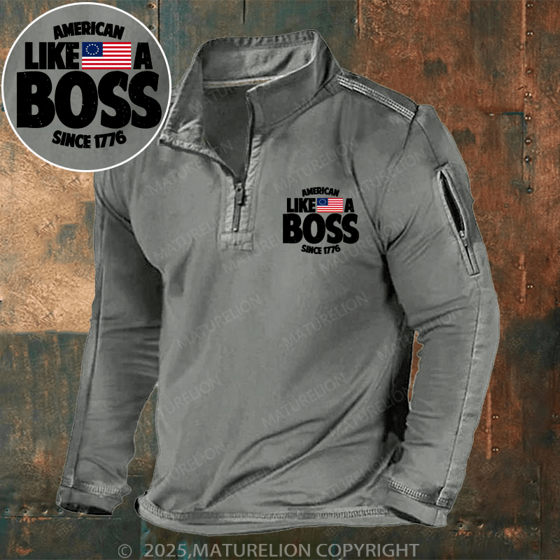 Maturelion Men's Henley Shirt American Like A Boss Since 1776 Men's Henley Shirt