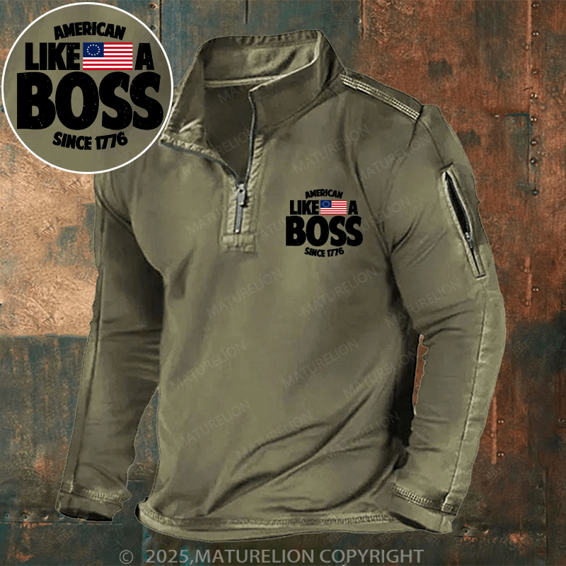 Maturelion Men's Henley Shirt American Like A Boss Since 1776 Men's Henley Shirt