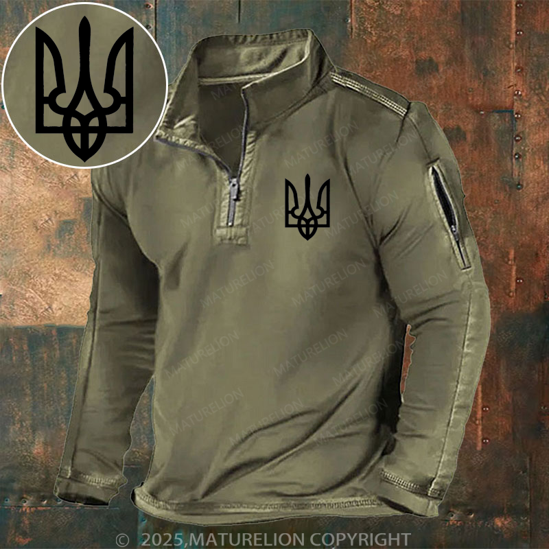 Maturelion Men's Henley Shirt Coat Of Arms Of Ukraine Henley Shirt