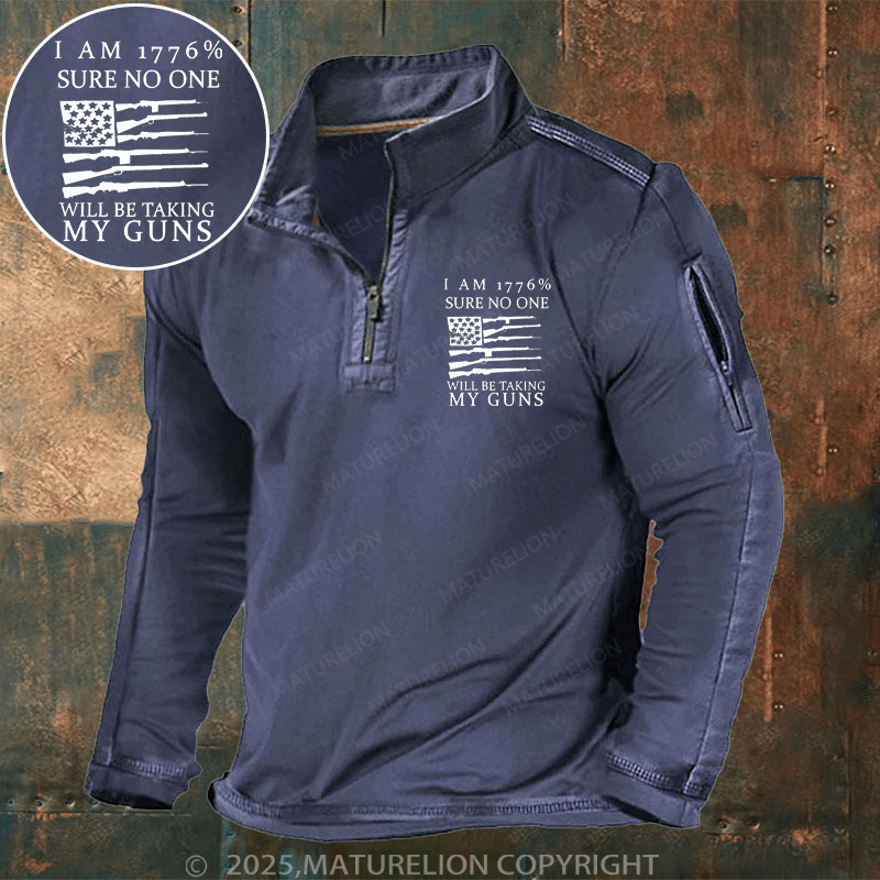 Maturelion Men's Henley Shirt I Am 1776 Sure No One Is Taking My Guns Men's Henley Shirt