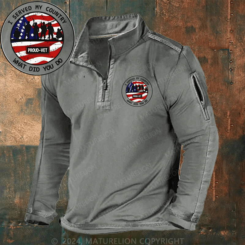 Maturelion Men's Henley Shirt I Served My Country What Did You Do Henley Shirt