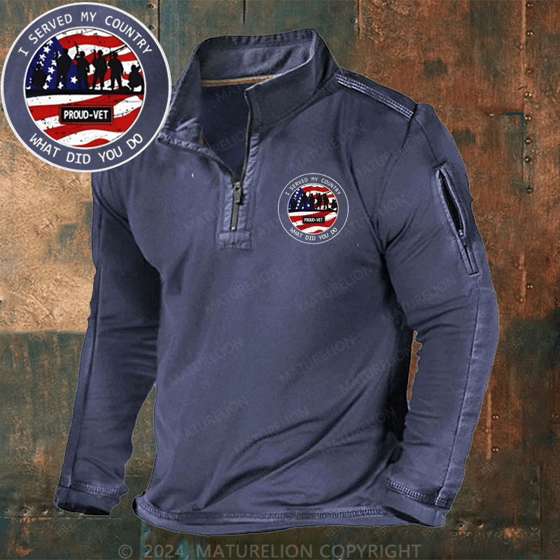 Maturelion Men's Henley Shirt I Served My Country What Did You Do Henley Shirt