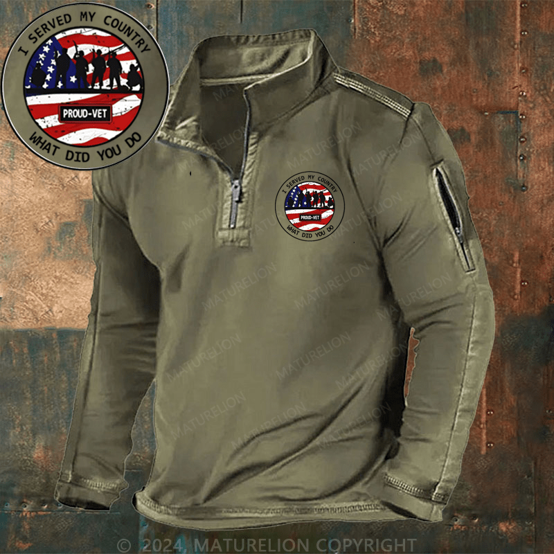 Maturelion Men's Henley Shirt I Served My Country What Did You Do Henley Shirt