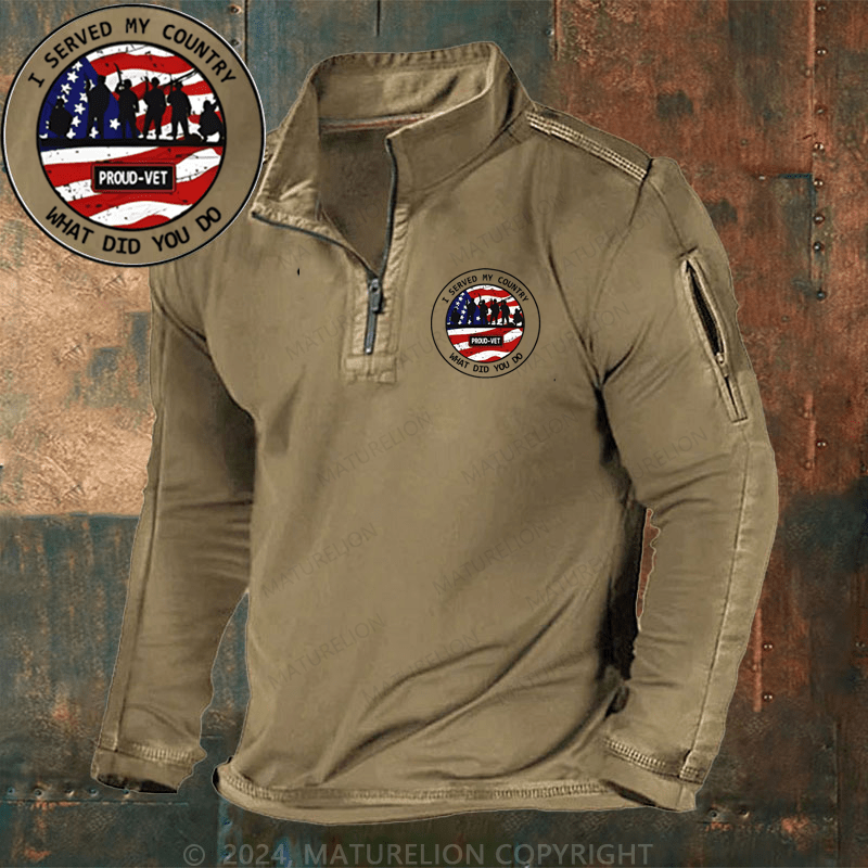 Maturelion Men's Henley Shirt I Served My Country What Did You Do Henley Shirt