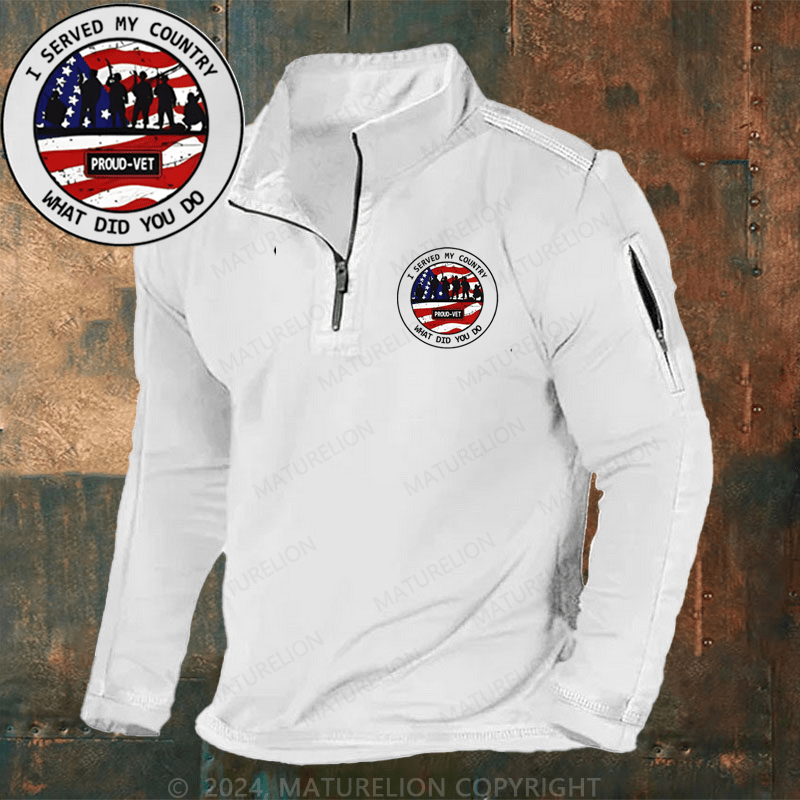 Maturelion Men's Henley Shirt I Served My Country What Did You Do Henley Shirt