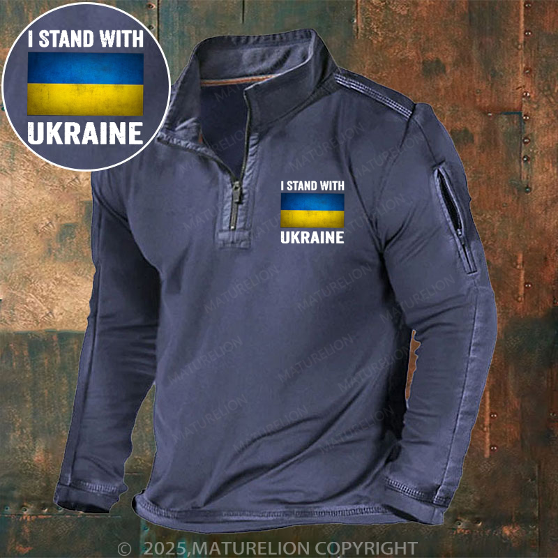 Maturelion Men's Henley Shirt I Stand With Ukraine Henley Shirt