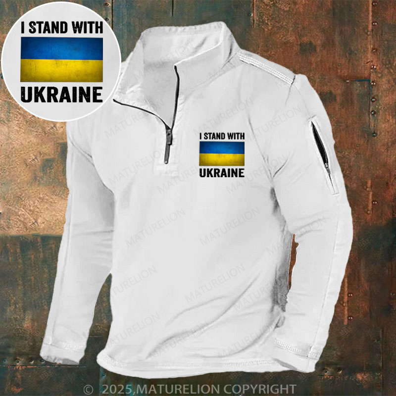 Maturelion Men's Henley Shirt I Stand With Ukraine Henley Shirt