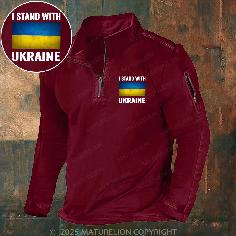 Maturelion Men's Henley Shirt I Stand With Ukraine Henley Shirt