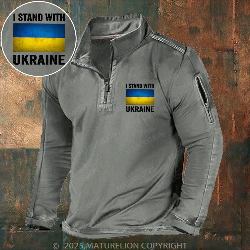 Maturelion Men's Henley Shirt I Stand With Ukraine Henley Shirt