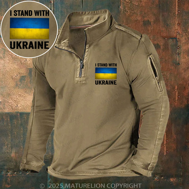 Maturelion Men's Henley Shirt I Stand With Ukraine Henley Shirt