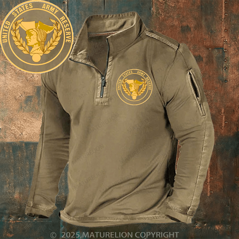 Maturelion Men's Henley Shirt United States Army Reserve Henley Shirt