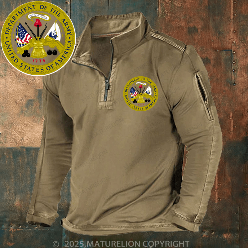 Maturelion Men's Henley Shirt United States Of The America Department Of The Army Henley Shirt