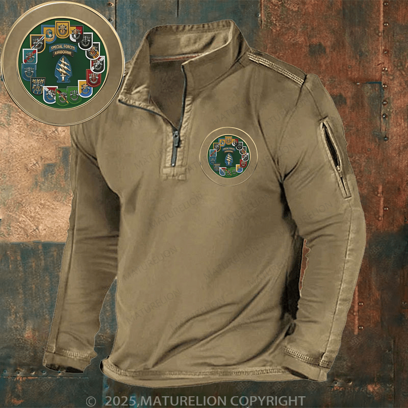 Maturelion Men's Henley Shirt Us Army Special Forces Henley Shirt