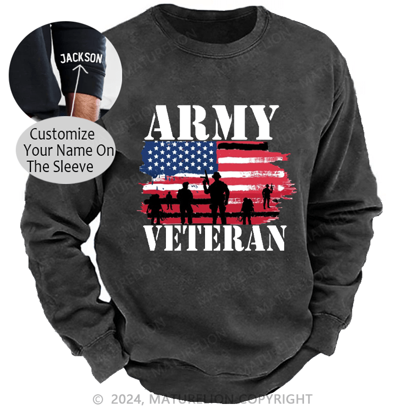 Maturelion Men's Sweatshirt Army Veteran Custom Sweatshirt