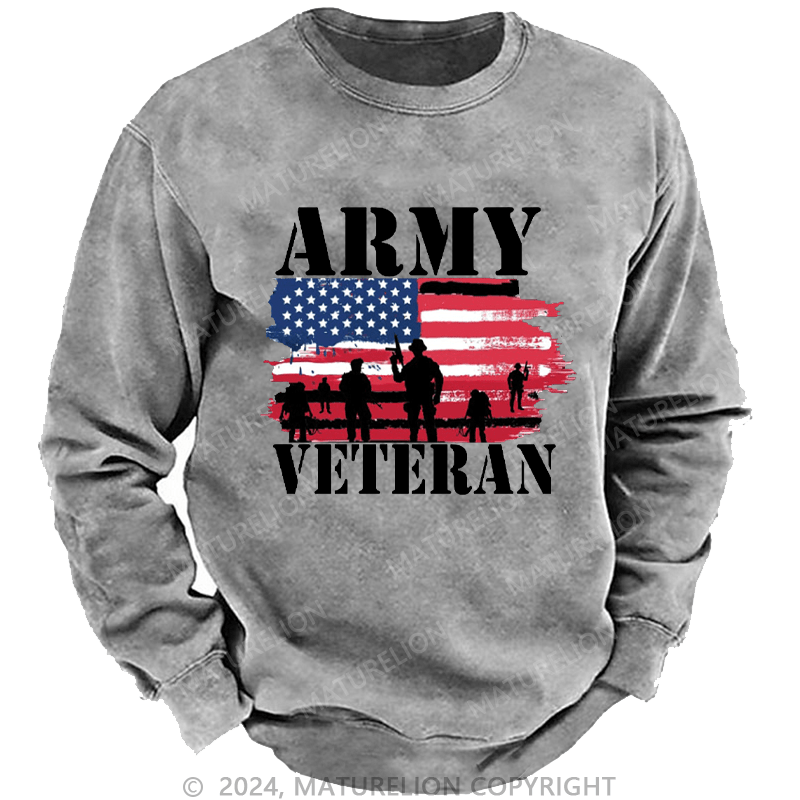 Maturelion Men's Sweatshirt Army Veteran Custom Sweatshirt