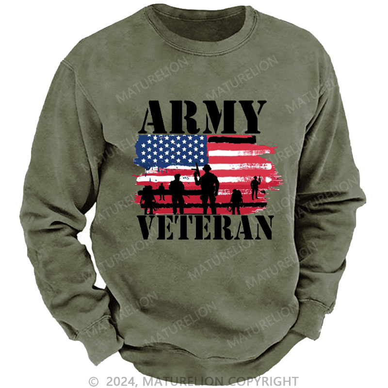 Maturelion Men's Sweatshirt Army Veteran Custom Sweatshirt