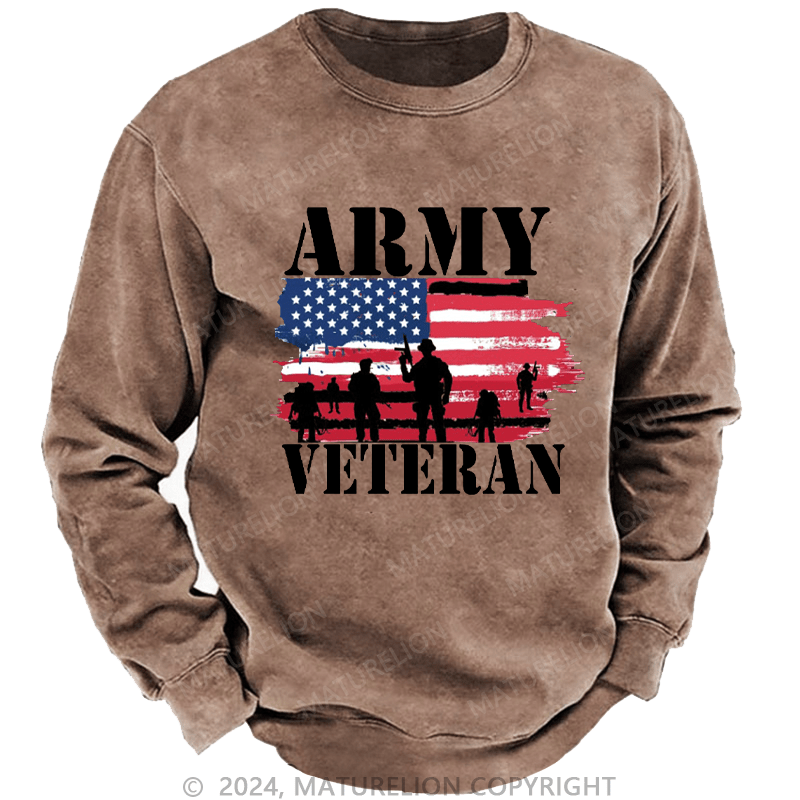 Maturelion Men's Sweatshirt Army Veteran Custom Sweatshirt