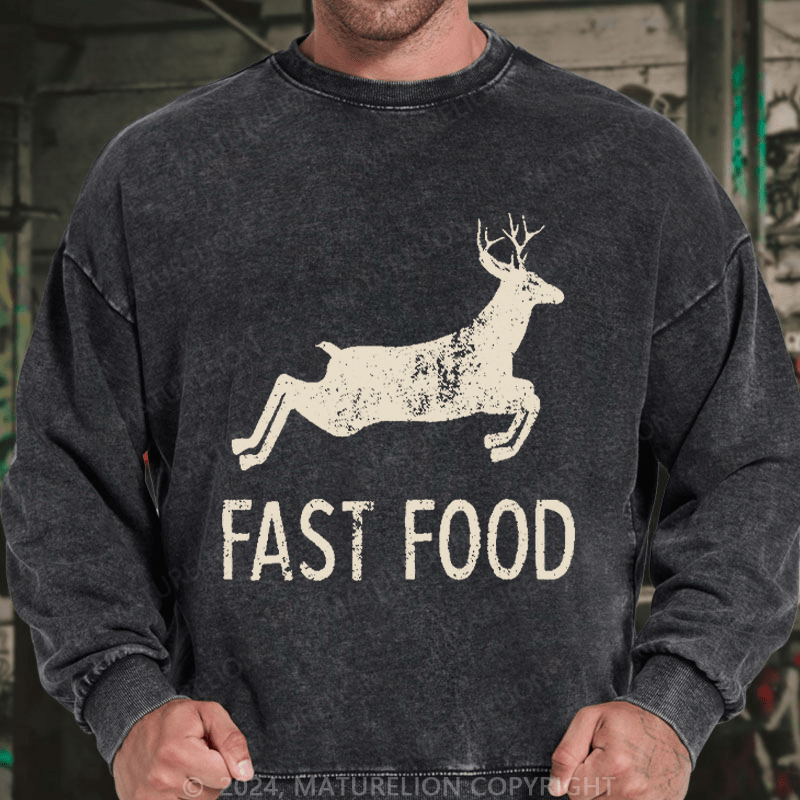 Maturelion Men's Sweatshirt Fast Food Funny Men Hunting Custom Sweatshirt