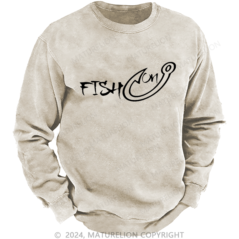 Maturelion Men's Sweatshirt Fish On Funny Fishing Custom Sweatshirt