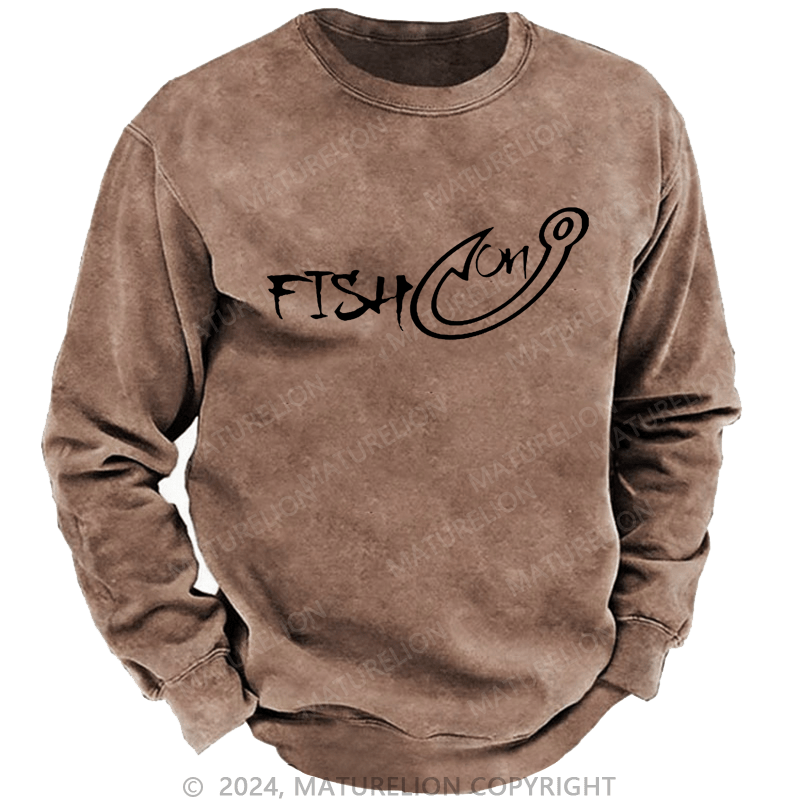 Maturelion Men's Sweatshirt Fish On Funny Fishing Custom Sweatshirt