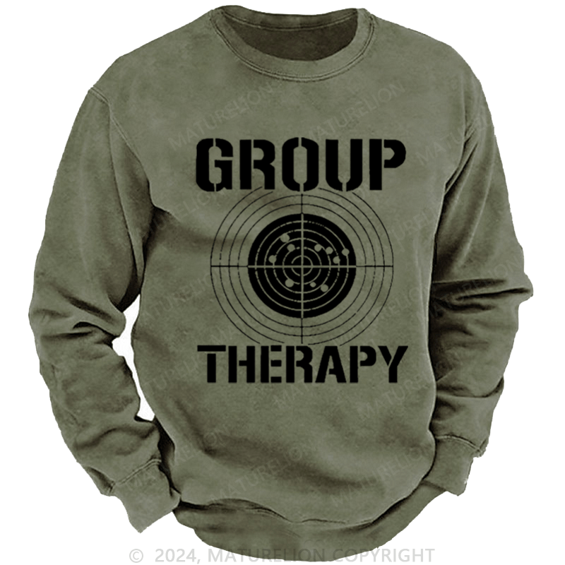 Maturelion Men's Sweatshirt Group Therapy Target Print Custom Sweatshirt